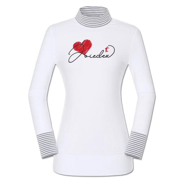 JDX America Heart Turtleneck Golf Mock Off White - FW21 Women