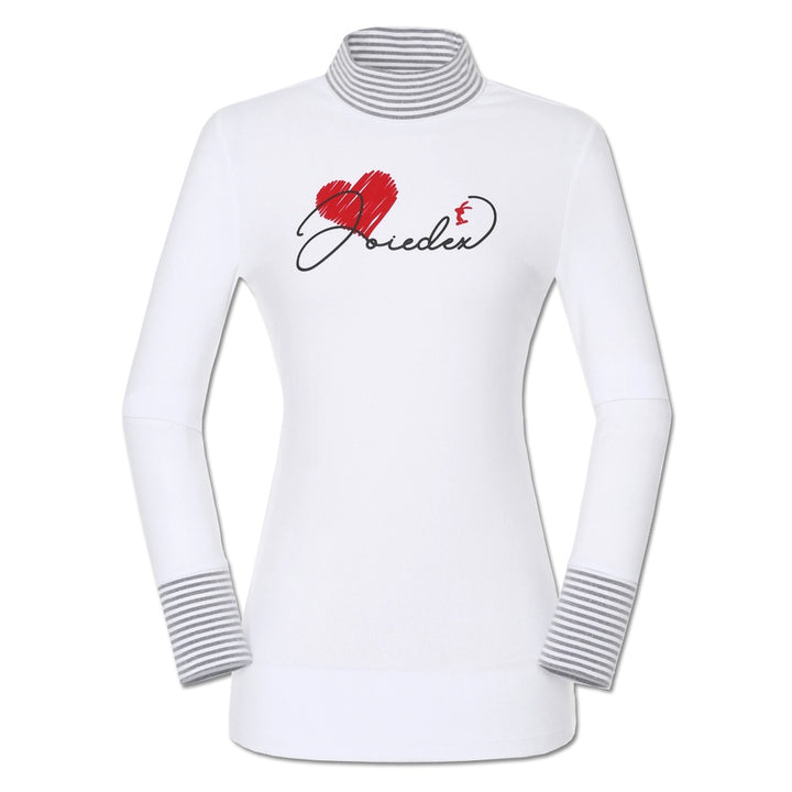 JDX America Heart Turtleneck Golf Mock Off White - FW21 Women