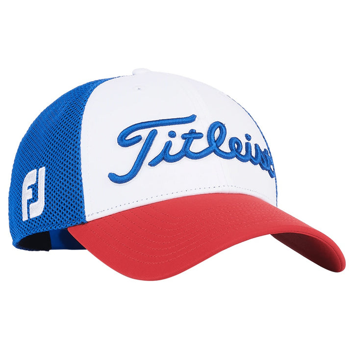Titleist Tour Performance Mesh Golf Cap White/Royal/Red - 24 Men