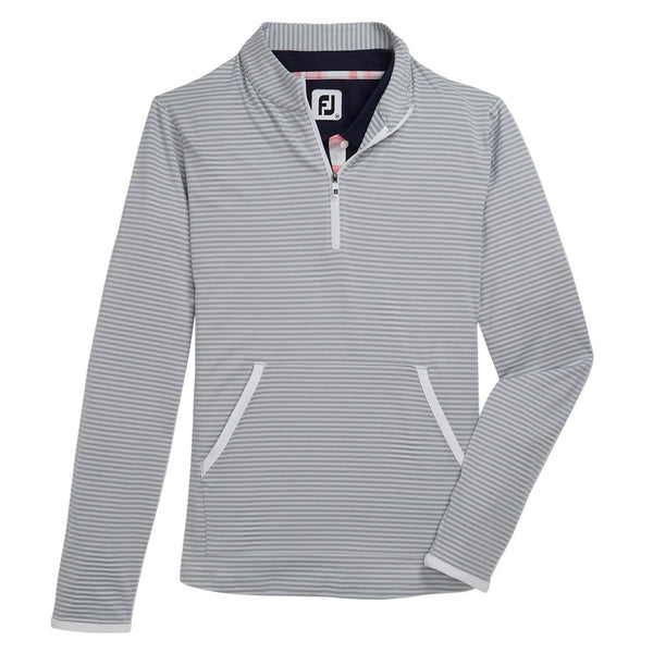 FootJoy Half-Zip Tonal Stripe Midlayer Golf Pullover Gray - FW22 Women