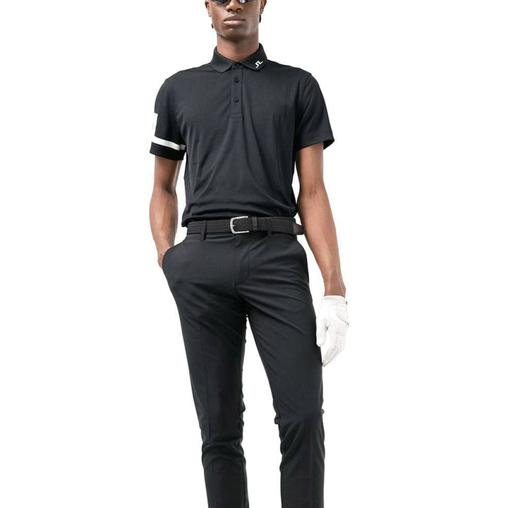 J.Lindeberg Heath Regular Fit Jersey Golf Polo Black - 22 Men