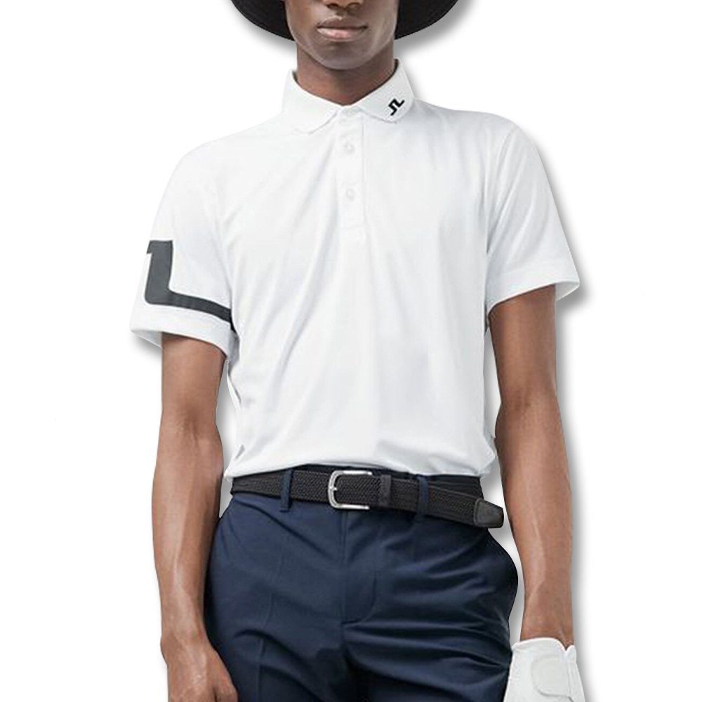 J.Lindeberg Heath Regular Fit Jersey Golf Polo White - 22 Men