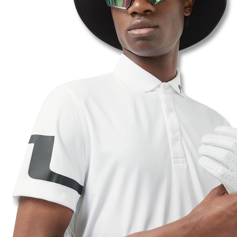 J.Lindeberg Heath Regular Fit Jersey Golf Polo White - 22 Men