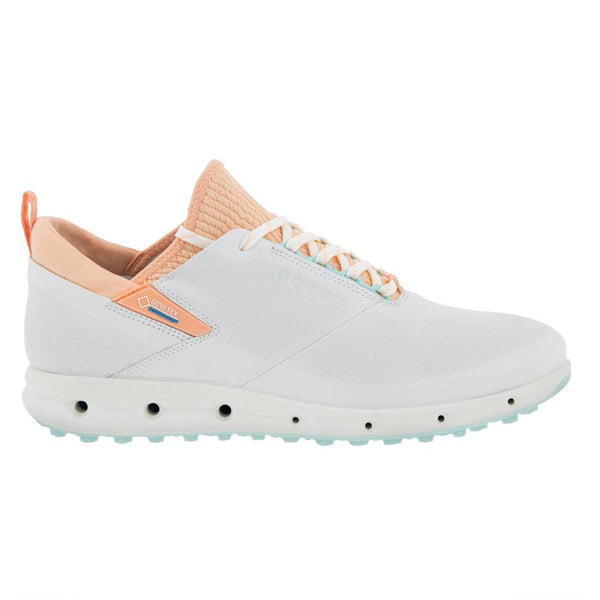 ECCO Cool Pro Spikeless Golf Shoes White/Peach Nectar - SS22 Women