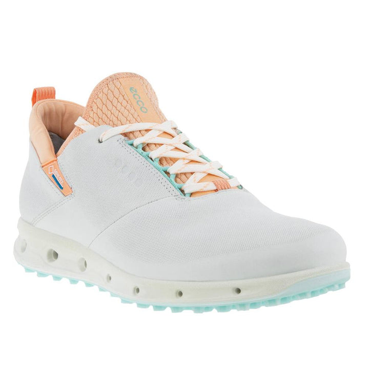 ECCO Cool Pro Spikeless Golf Shoes White/Peach Nectar - SS22 Women