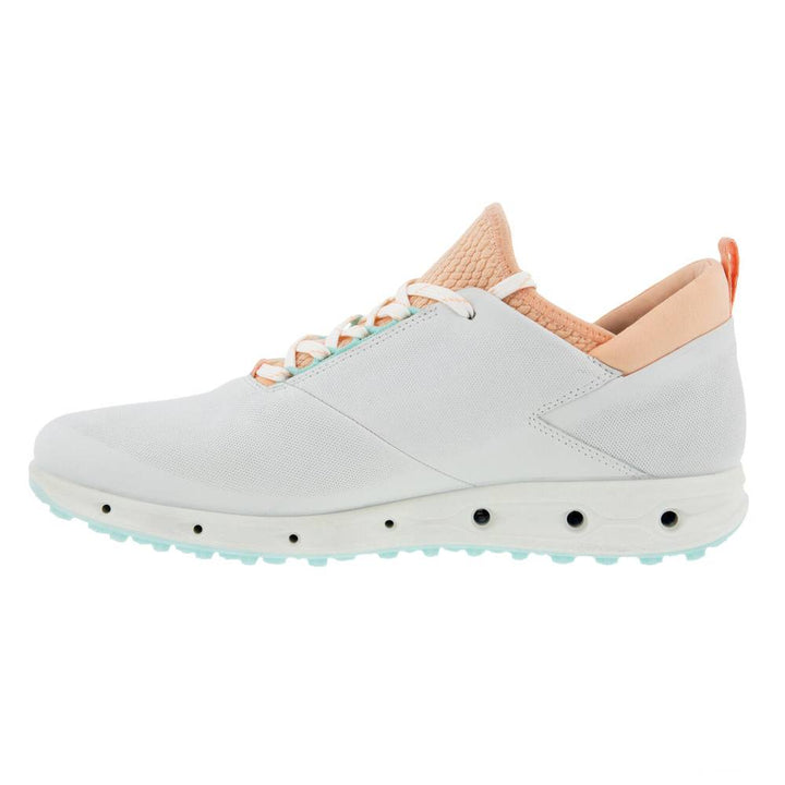 ECCO Cool Pro Spikeless Golf Shoes White/Peach Nectar - SS22 Women