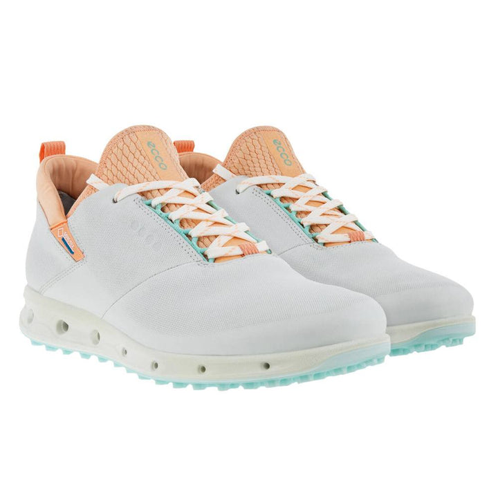 ECCO Cool Pro Spikeless Golf Shoes White/Peach Nectar - SS22 Women