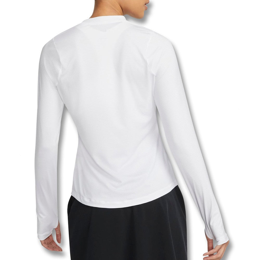 Nike Dri-FIT UV Victory Printed Longsleeve Golf Baselayer White/Black - SU25 Women