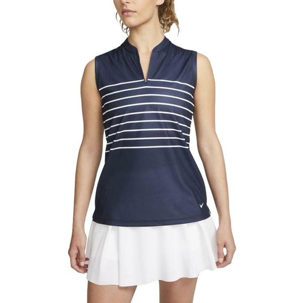 Nike Dri-FIT Victory Striped Golf Polo Obsidian/White - SS22 Women