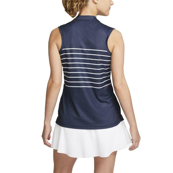 Nike Dri-FIT Victory Striped Golf Polo Obsidian/White - SS22 Women