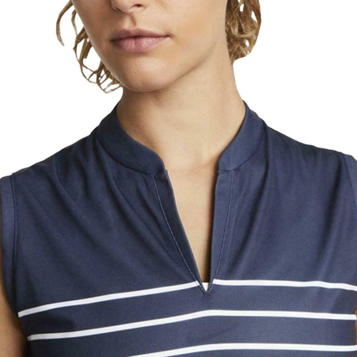 Nike Dri-FIT Victory Striped Golf Polo Obsidian/White - SS22 Women