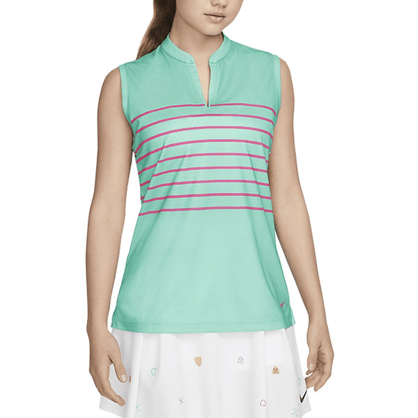 Nike Dri-FIT Victory Striped Golf Polo Washed Teal/Pink Prime - SS22 Women