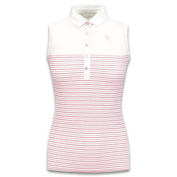 Chervo Arruda Sleeveless Golf Polo Summerstripe Bubblegum - SS22 Women