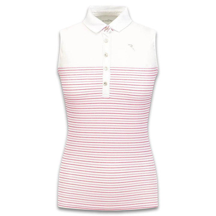 Chervo Arruda Sleeveless Golf Polo Summerstripe Bubblegum - SS22 Women