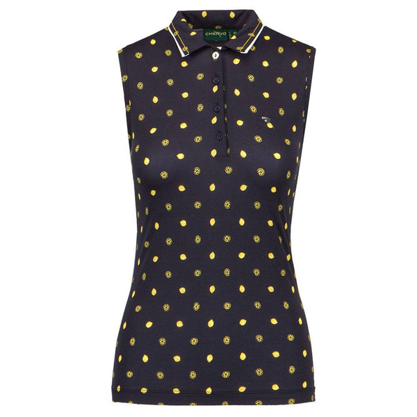 Chervo Aza Sleeveless Golf Polo Limoni Navy - SS22 Women