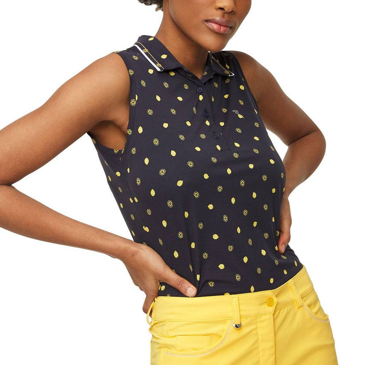 Chervo Aza Sleeveless Golf Polo Limoni Navy - SS22 Women