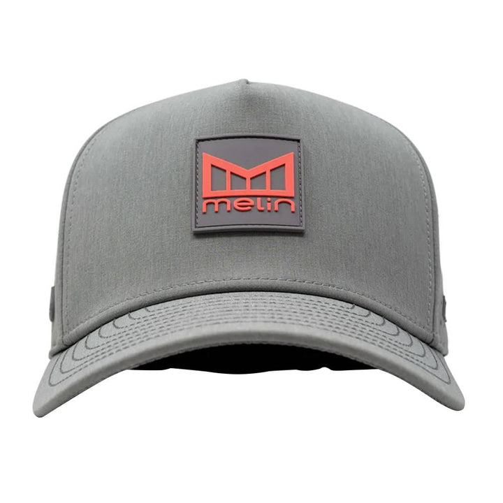 Melin Odyssey Stacked Hydro Golf Cap Heather Gray/Infrared - FW23 Men