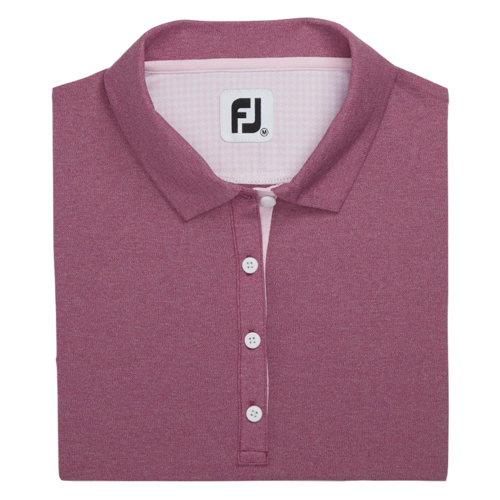 FootJoy Sleeveless Houndstooth Trim Pique Golf Polo Fig Heather - SS22 Women