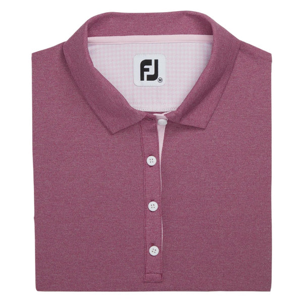 FootJoy Sleeveless Houndstooth Trim Pique Golf Polo Fig Heather - SS22 Women