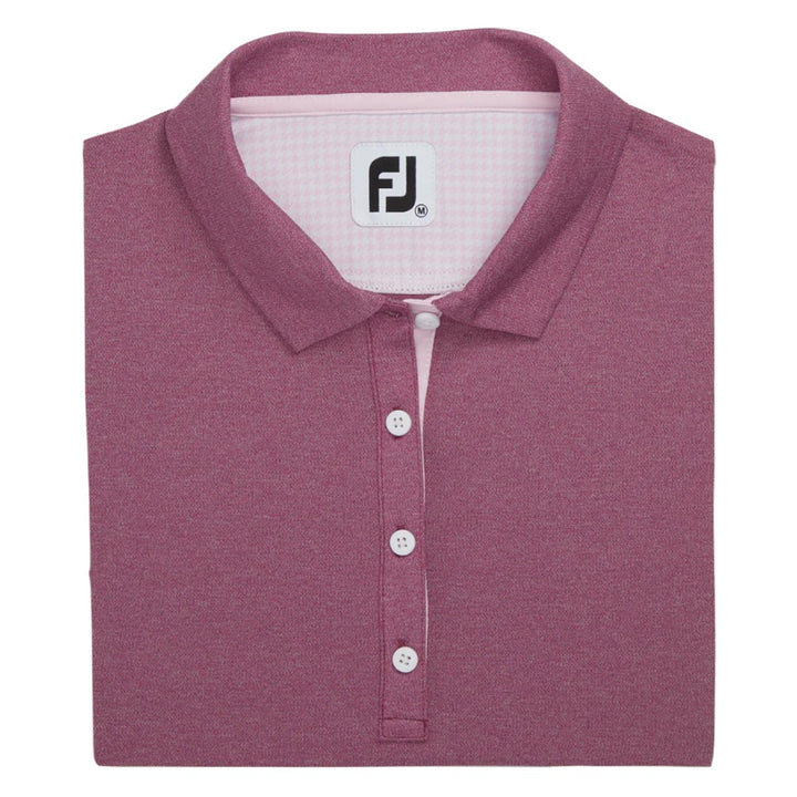FootJoy Sleeveless Houndstooth Trim Pique Golf Polo Fig Heather - SS22 Women