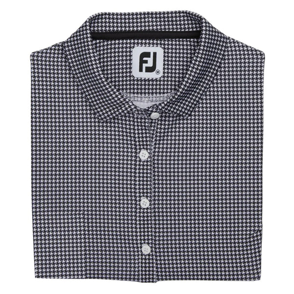 FootJoy Sleeveless Essential Golf Polo Black Houndstooth - SS22 Women