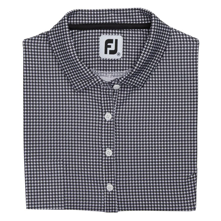 FootJoy Sleeveless Essential Golf Polo Black Houndstooth - SS22 Women
