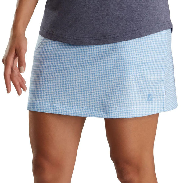 FootJoy Performance Interlock Knit Golf Skort Blue Houndstooth - SS22 Women