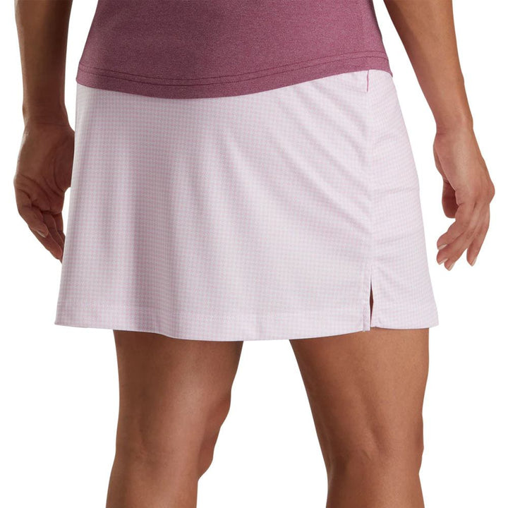 FootJoy Performance Interlock Knit Golf Skort Pink Houndstooth - SS22 Women