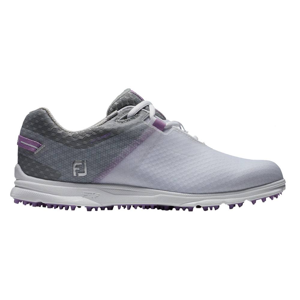 FootJoy Pro SL Sport Laced Spikeless Golf Shoes Previous Season Style White/Gray/Lilac - 23 Women