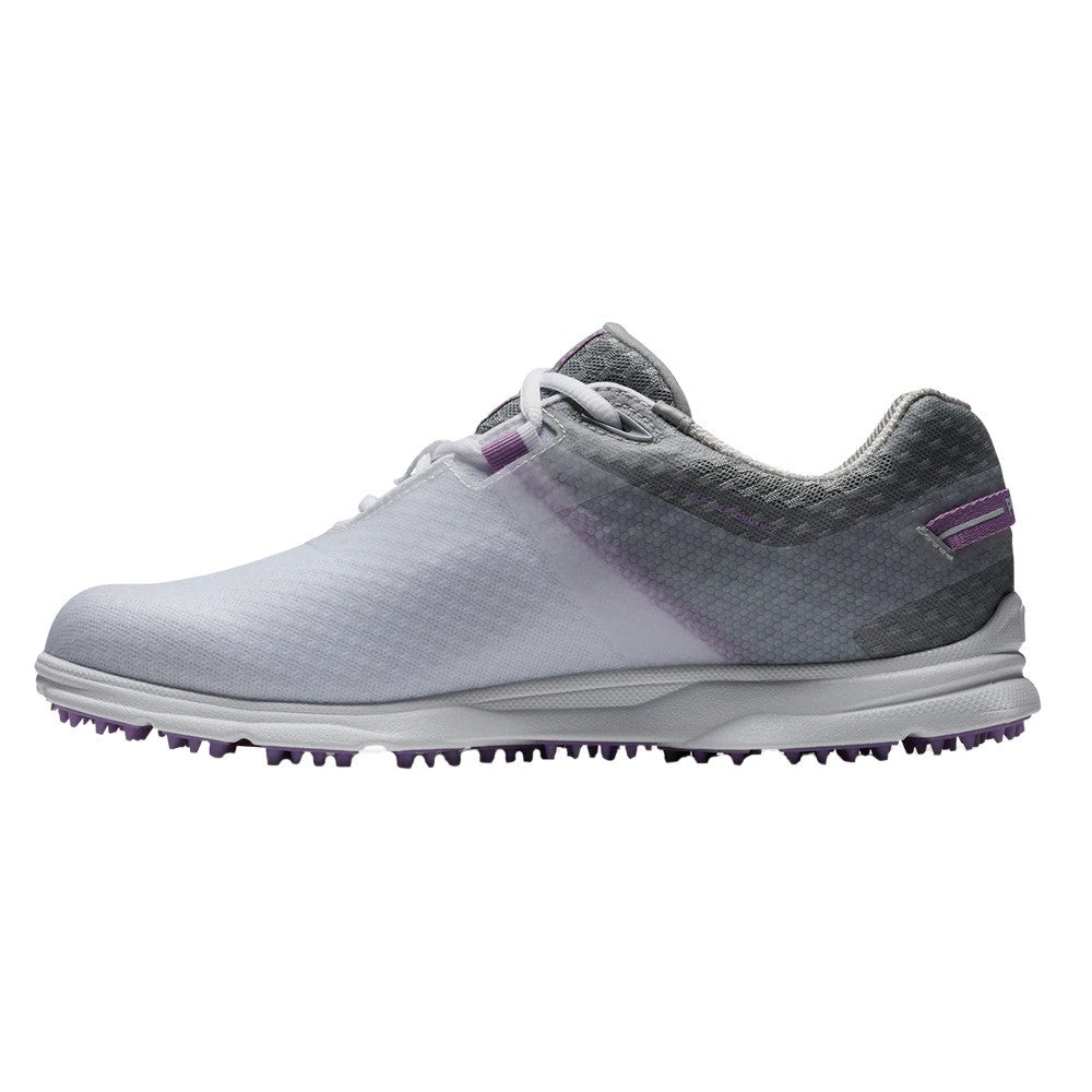 FootJoy Pro SL Sport Laced Spikeless Golf Shoes Previous Season Style White/Gray/Lilac - 23 Women