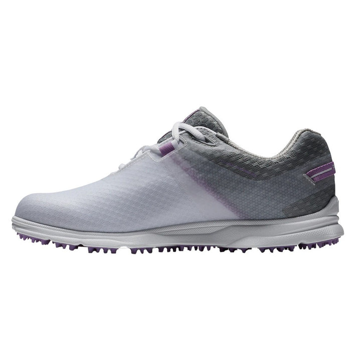 FootJoy Pro SL Sport Laced Spikeless Golf Shoes Previous Season Style White/Gray/Lilac - 23 Women