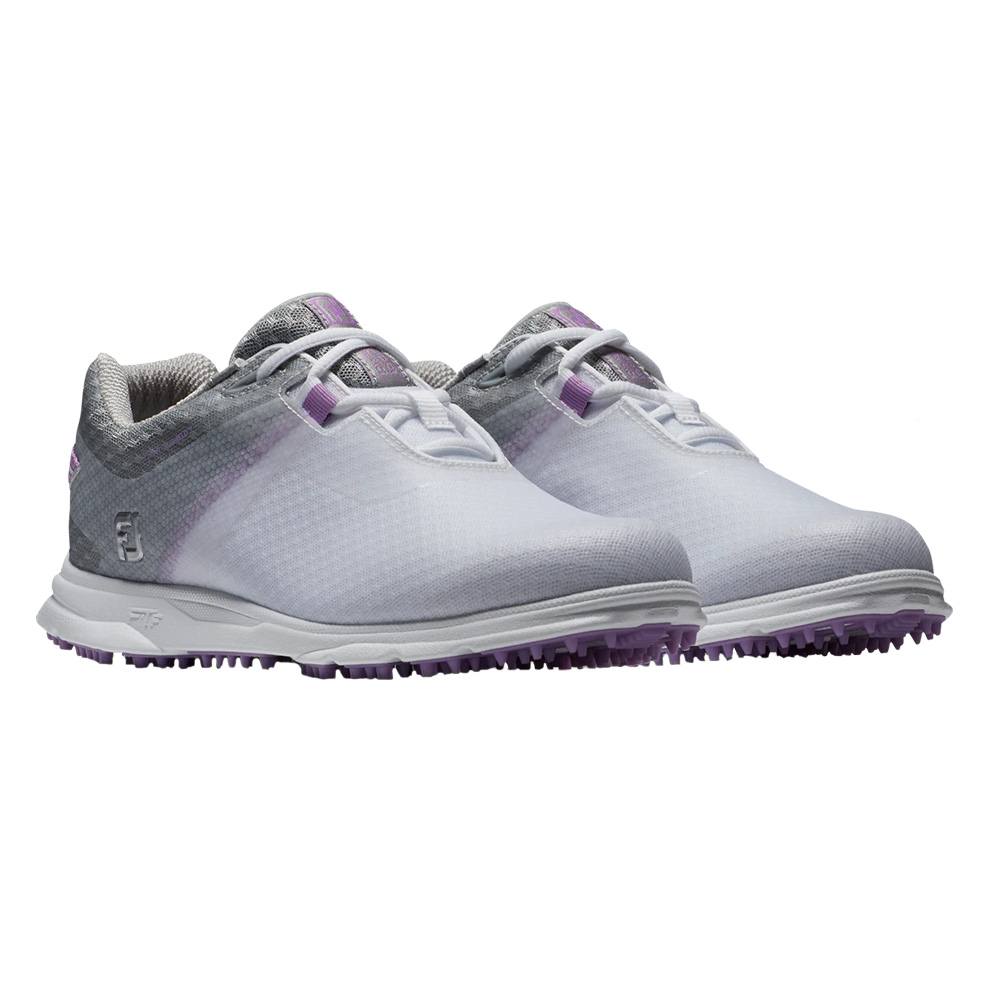 FootJoy Pro SL Sport Laced Spikeless Golf Shoes Previous Season Style White/Gray/Lilac - 23 Women