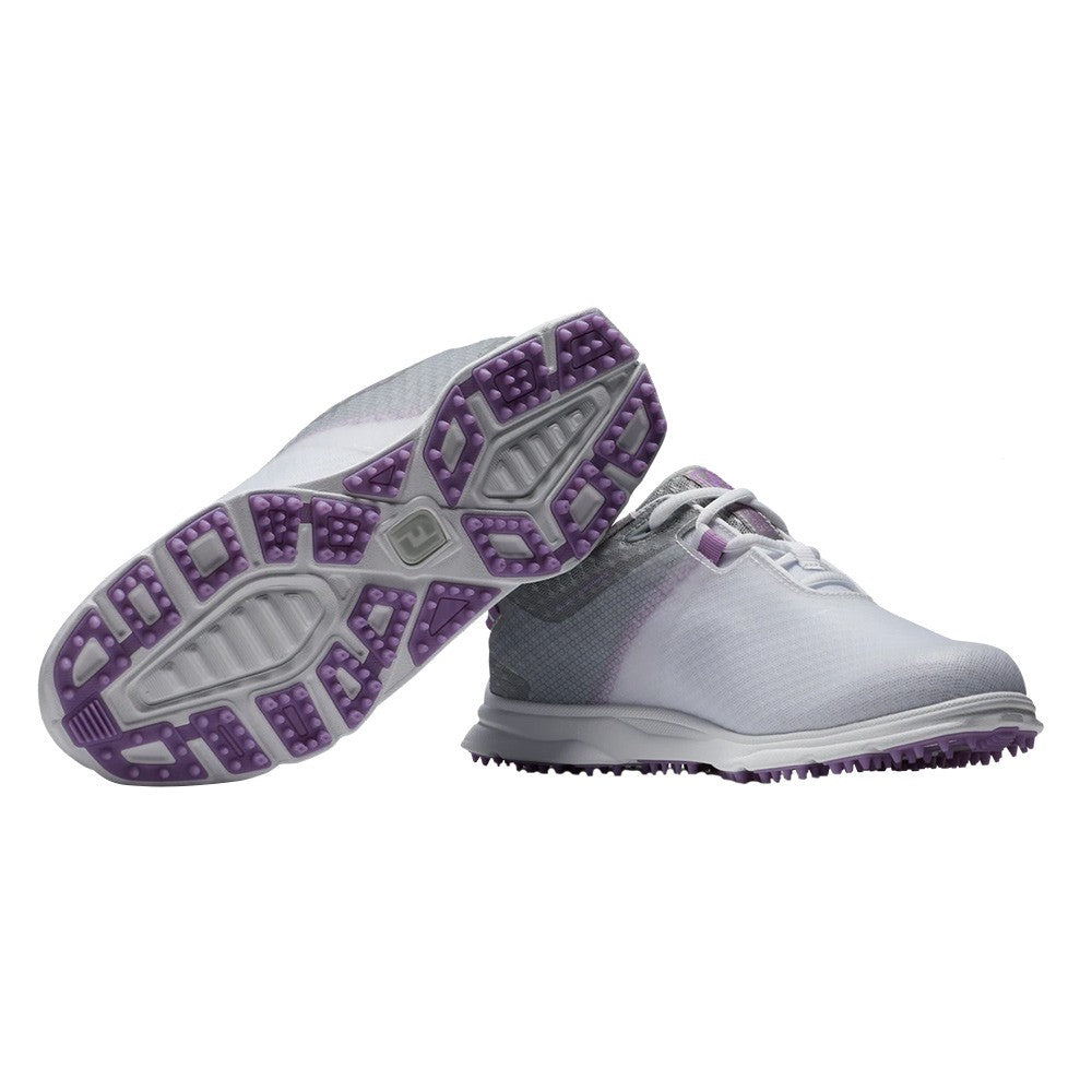 FootJoy Pro SL Sport Laced Spikeless Golf Shoes Previous Season Style White/Gray/Lilac - 23 Women