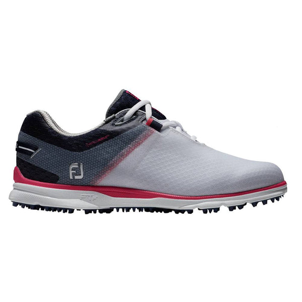 FootJoy Pro SL Sport Laced Spikeless Golf Shoes Previous Season Style White/Navy/Hot Pink - 23 Women