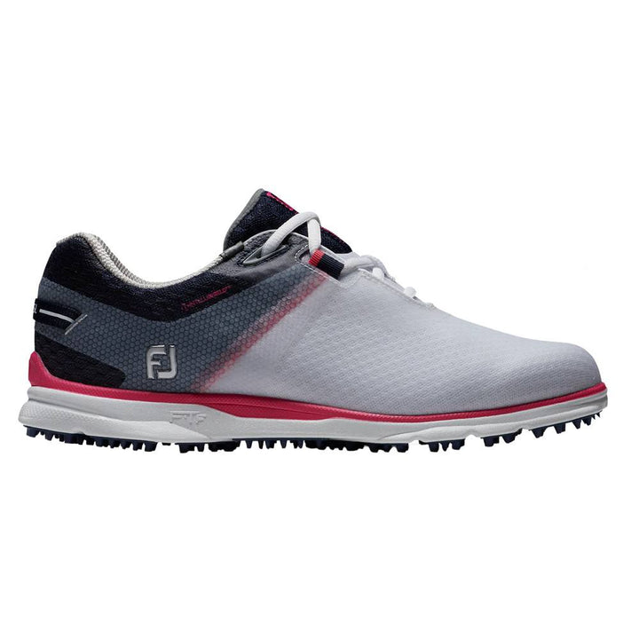 FootJoy Pro SL Sport Laced Spikeless Golf Shoes Previous Season Style White/Navy/Hot Pink - 23 Women
