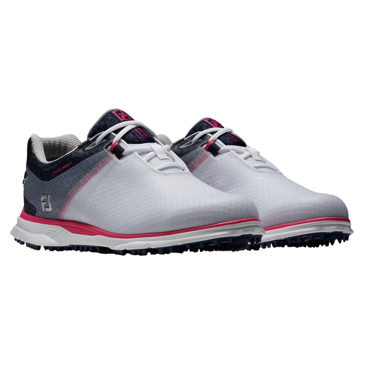 FootJoy Pro SL Sport Laced Spikeless Golf Shoes Previous Season Style White/Navy/Hot Pink - 23 Women