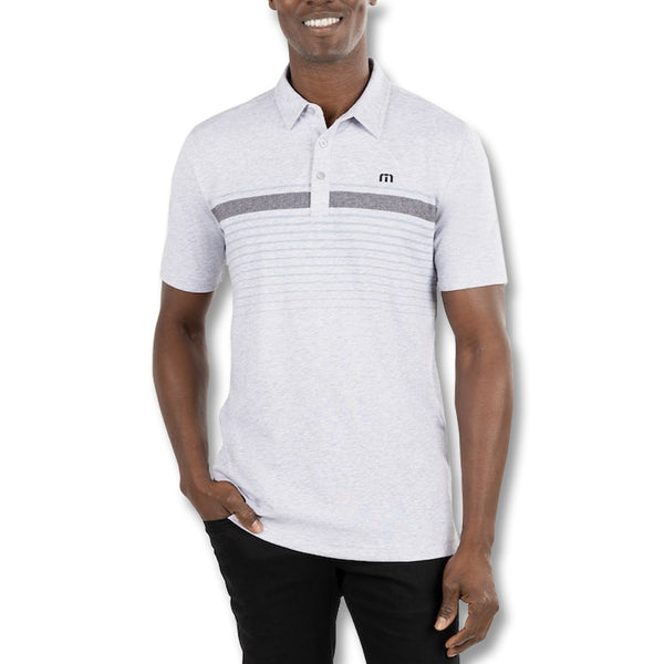 TravisMathew Wildwood Golf Polo Heather Light Gray - FW22 Men