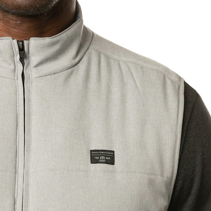 TravisMathew Interlude Puffer Golf Vest Heather Sleet - FW22 Men