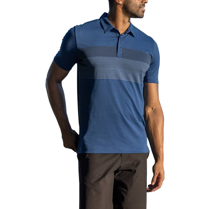 TravisMathew Late Checkout Golf Polo Estate Blue - FW22 Men