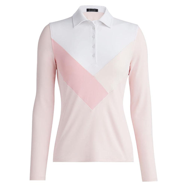 Gfore Multi V Tech Jersey Longsleeve Golf Polo Cameo - 23 Women