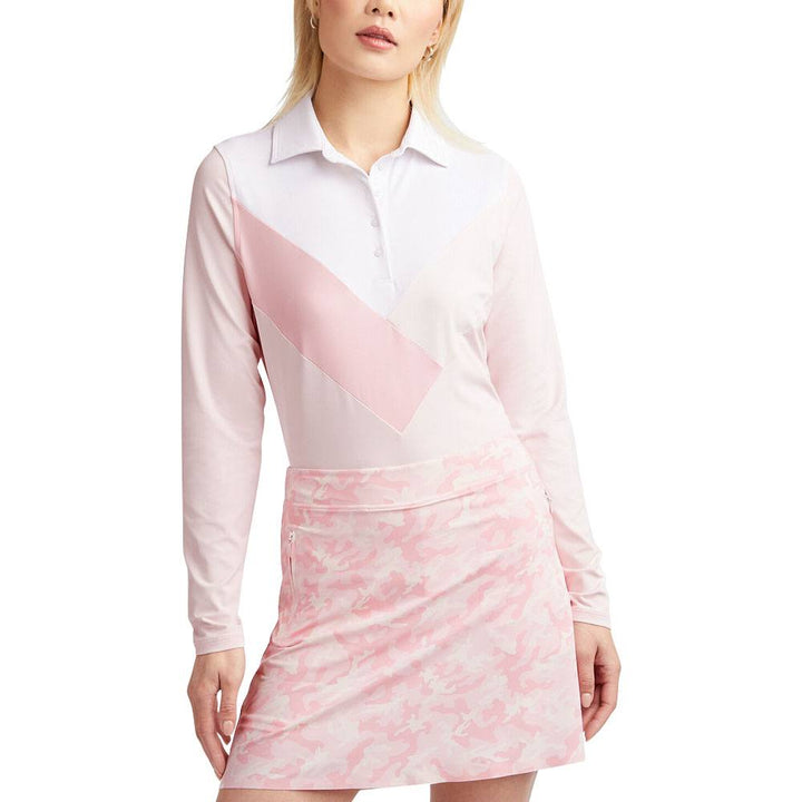 Gfore Multi V Tech Jersey Longsleeve Golf Polo Cameo - 23 Women