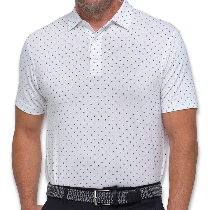 Dunning Golf Signature D Jersey Performance Golf Polo White - 23 Men