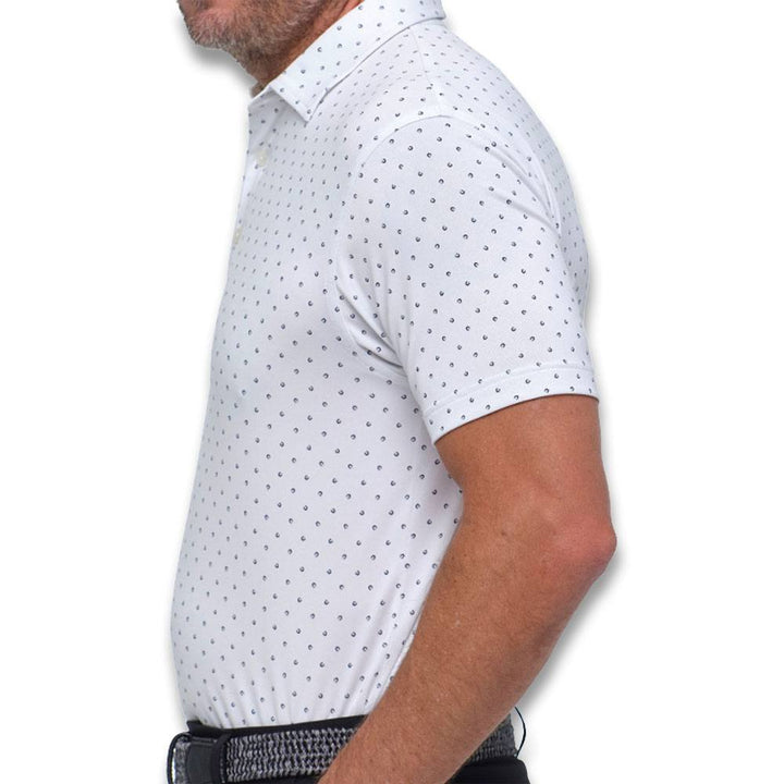 Dunning Golf Signature D Jersey Performance Golf Polo White - 23 Men
