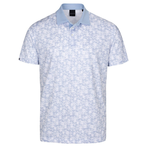 Dunning Golf Donard Ventilated Performance Golf Polo Oxford Blue/White - 23 Men