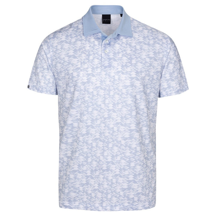 Dunning Golf Donard Ventilated Performance Golf Polo Oxford Blue/White - 23 Men