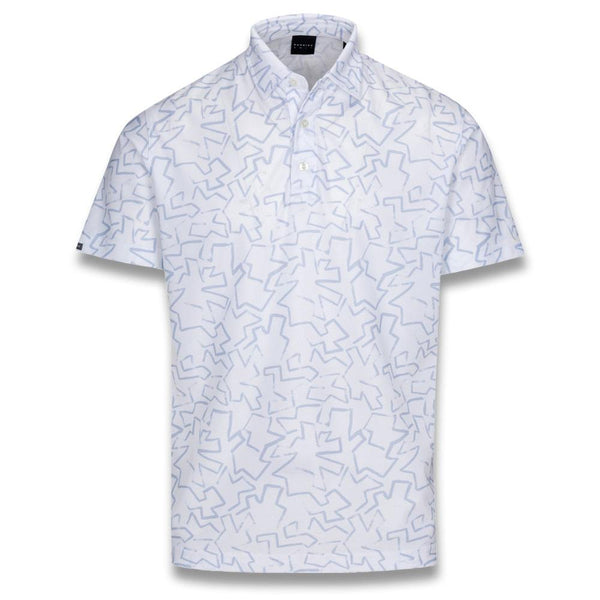 Dunning Golf Tablot Pique Performance Golf Polo White/Oxford Blue - 23 Men