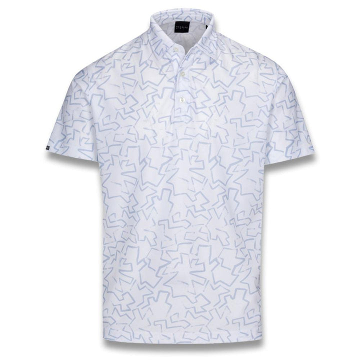 Dunning Golf Tablot Pique Performance Golf Polo White/Oxford Blue - 23 Men