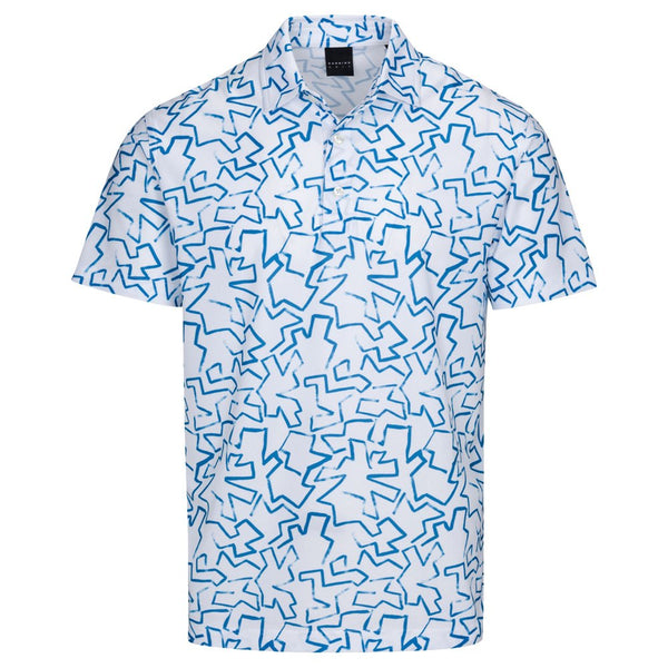 Dunning Golf Tablot Pique Performance Golf Polo White/Seaport - 23 Men