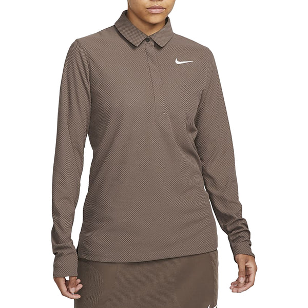 Nike Dri-FIT Advance Tour Longsleeve Golf Polo Plum Eclipse/White - 23 Women