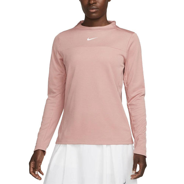 Nike Dri-FIT UV Advantage Crew Golf Mock Red Stardust/White - FW23 Women